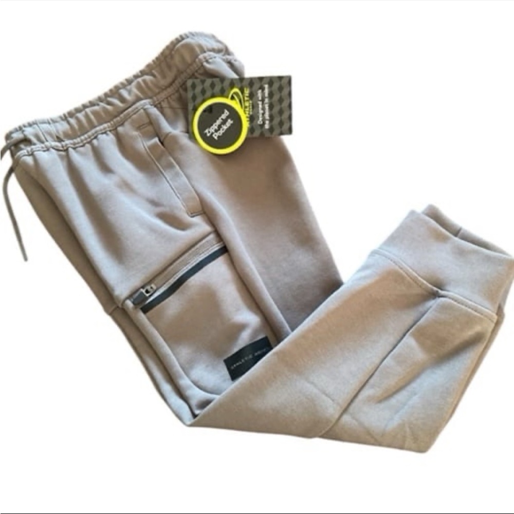 Boys Athletic Works Sz 8 Taupe Joggers